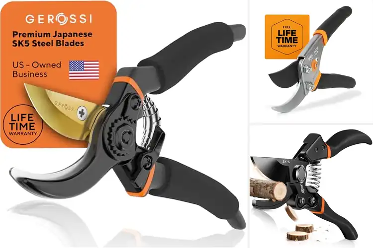 Detailed view of Best Ergonomic Grip Pruning Shears : Effortless Gardening